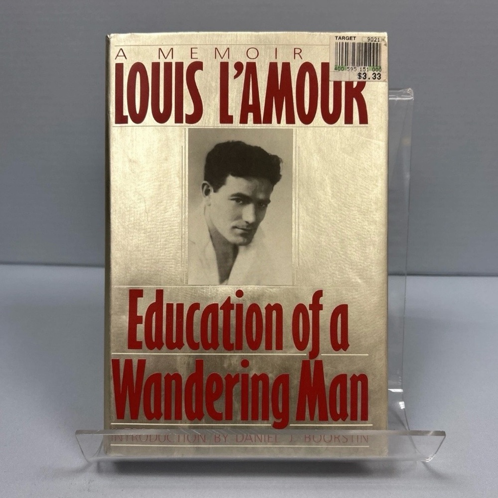 Education of a Wandering Man by Louis L'Amour - Gold & Red Hardcover